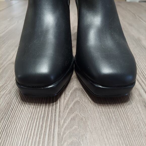 French Connection Black Vegan Leather Penny Block Heel Chelsea Boots - Picture 3 of 8